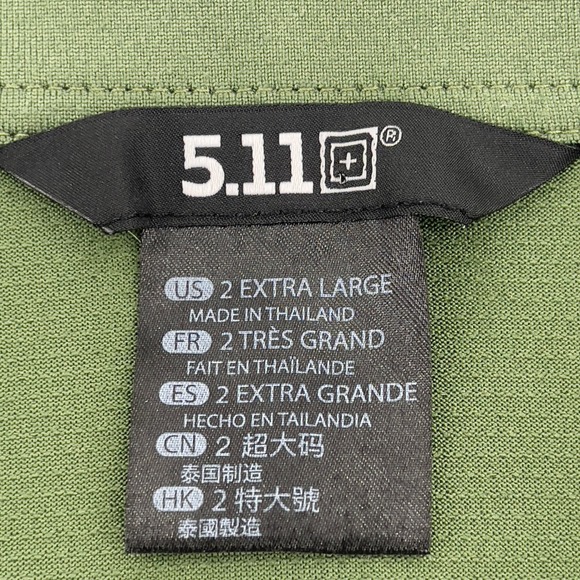 5.11 Tactical Polo Shirt Mens 2XL Extra Large Olive Green Short Sleeve - Picture 4 of 6